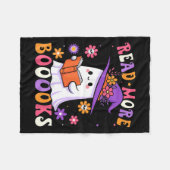 Mehr Bücher lesen Gespenst Lesen Buch Lustiger Leh Fleecedecke (Vorderseite (Horizontal))