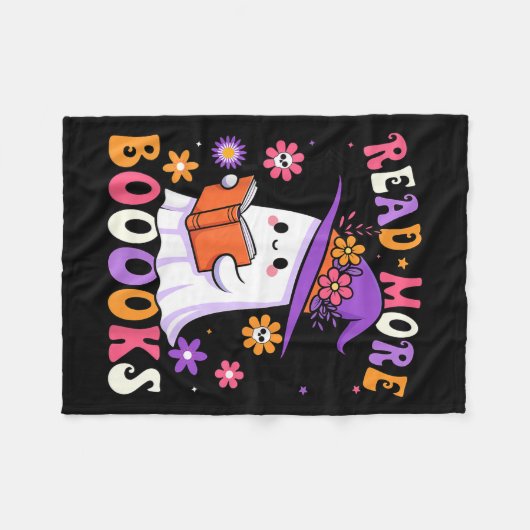 Mehr Bücher lesen Gespenst Lesen Buch Lustiger Leh Fleecedecke (Vorderseite (Horizontal))