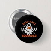 Mehr Bücher Niedlich Ghost Reading Buch Lehrer Hal Button (Vorne & Hinten)