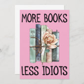 Mehr Bücher weniger Idioten Bücher mehr Einladung (Vorne/Hinten)