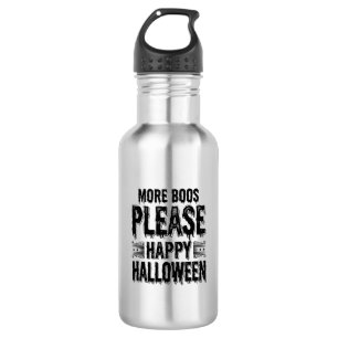 Mehr Buhs bitte Vintage-Halloween-Typografie-Desi Edelstahlflasche