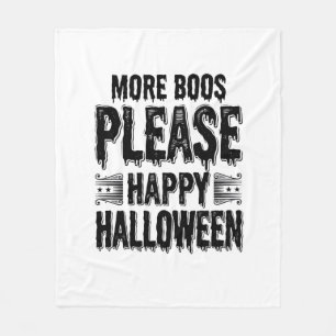 Mehr Buhs bitte Vintage-Halloween-Typografie-Desi Fleecedecke