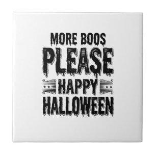 Mehr Buhs bitte Vintage Halloween Typografie Desi Fliese