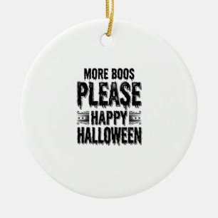 Mehr Buhs bitte Vintage-Halloween-Typografie-Desi Keramik Ornament