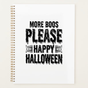 Mehr Buhs bitte Vintage-Halloween-Typografie-Desi Planer