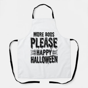 Mehr Buhs bitte Vintage-Halloween-Typografie-Desi Schürze