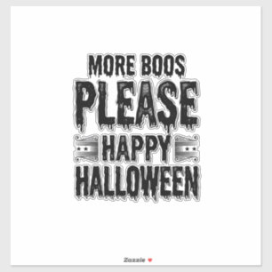 Mehr Buhs bitte Vintage Halloween Typografie Desig Aufkleber