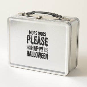 Mehr Buhs bitte Vintage Halloween Typografie Desig Metall Brotdose
