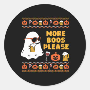 Mehr Buhs bitte Vintage Retro Geist Halloween Kost Runder Aufkleber