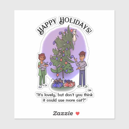 Mehr Cat Christmas Custom Sticker (Blatt)