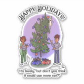 Mehr Cat Christmas Custom Sticker (Vorderseite)