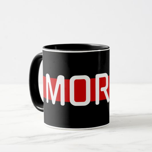 MEHR Code-Red Line-Design Tasse (Vorderseite Links)