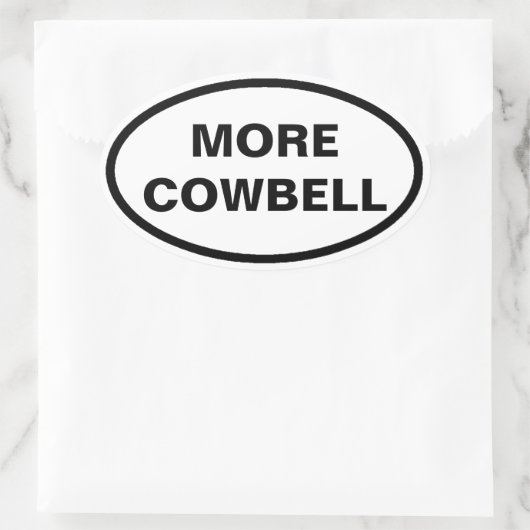 Mehr Cowbell-Oval-Aufkleber Ovaler Aufkleber (Tasche)