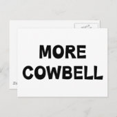 Mehr Cowbell Postkarte (Vorne/Hinten)