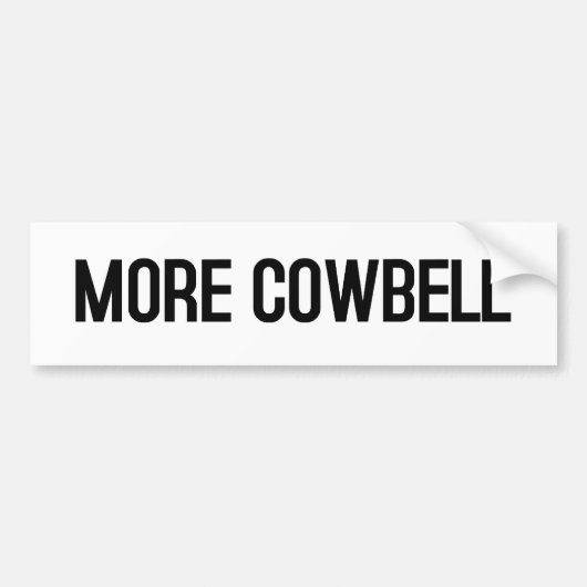MEHR COWBELL (weiß) Autoaufkleber (Vorne)