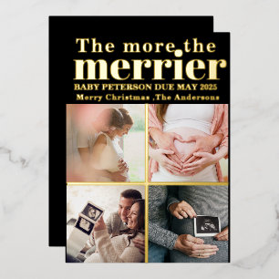 Mehr dazu die Merrier Modern Christmas Pregnancy Folieneinladung