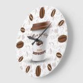 Mehr Druck weniger depressiv | Kaffeebohnen Große Wanduhr (Winkel)