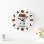 Mehr Druck weniger depressiv | Kaffeebohnen Große Wanduhr (Zuhause)