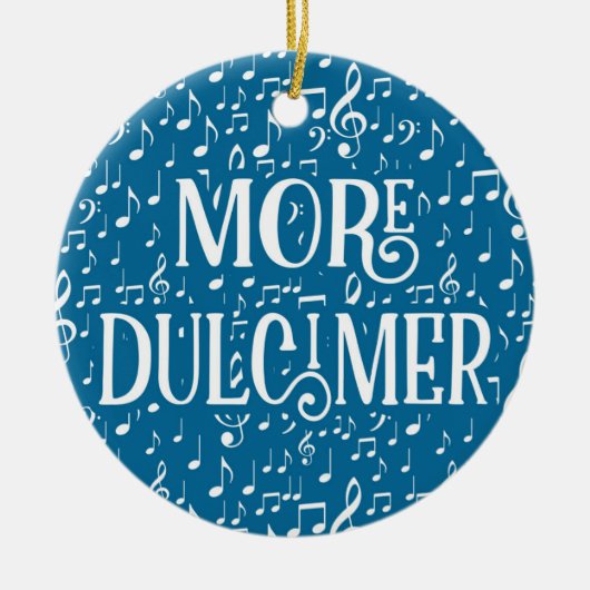 Mehr Dulcimer - Blaue weiße Musik Keramik Ornament (Vorne)