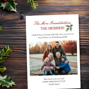 Mehr Enkelkinder bedeuten mehr Freude Weihnachtsen Feiertagskarte