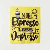 Mehr Espresso weniger Depresso - Espresso-Liebe Wandteppich (Vorderseite)