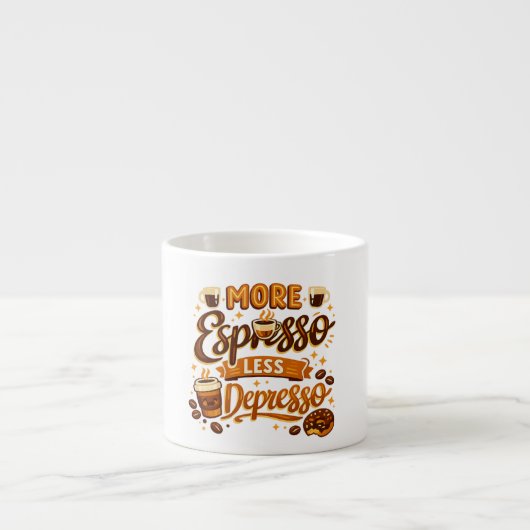 Mehr Espresso Weniger Depresso Espressotasse (Vorderseite)