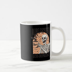 Mehr Espresso weniger Depresso Kaffee Drink Skelet Kaffeetasse