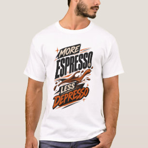 Mehr Espresso Weniger Depresso Kaffee Humor T-Shirt