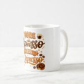 Mehr Espresso Weniger Depresso Kaffeetasse (VorderseiteRechts)