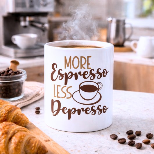 Mehr Espresso weniger Depresso Kaffeetasse