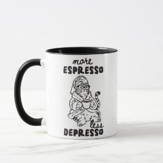 Mehr Espresso Weniger Depresso Katzenkaffeetasse Tasse