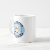 Mehr Espresso weniger Depresso, lustiger Kaffee Kaffeetasse (Vorderseite Links)