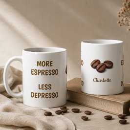 Mehr Espresso, weniger Depresso: Lustiger Kaffee-N Kaffeetasse