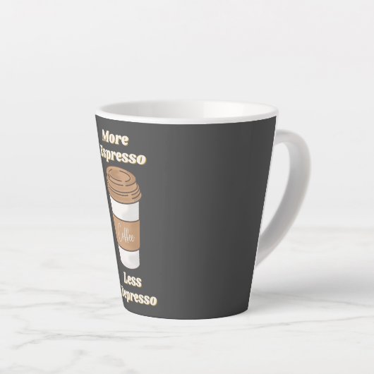 Mehr Espresso weniger Depresso Milchtasse (Rechte Ecke)