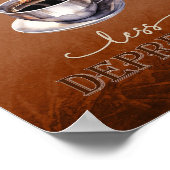 Mehr Espresso weniger Depresso Rustikales Sternenp Poster (Ecke)