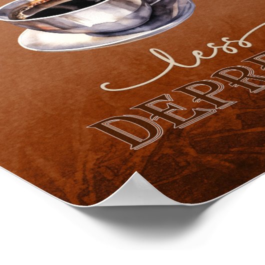 Mehr Espresso weniger Depresso Rustikales Sternenp Poster (Ecke)