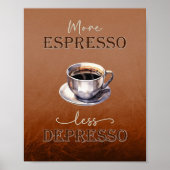 Mehr Espresso weniger Depresso Rustikales Sternenp Poster (Vorne)