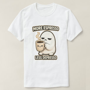Mehr Espresso Weniger Depresso Süße Kaffee-Figur T-Shirt
