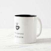 MEHR ESPRESSO WENIGER DEPRESSO ZWEIFARBIGE TASSE (VorderseiteRechts)