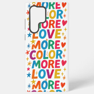 Mehr Farbe Mehr Liebe Spielerei Regenbogen-Typogra Samsung Galaxy Hülle