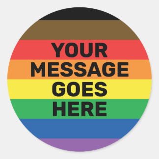 Mehr Farbe Mehr Stolz Gay Pride Regenbogen benutze Runder Aufkleber