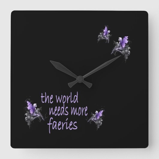 Mehr Fee Quadratische Wanduhr (Vorderseite)