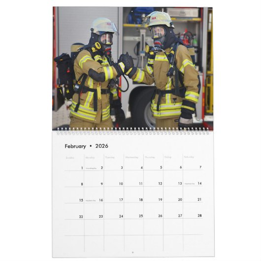 MEHR Feuerwehrleute und Flammenkalender Kalender (Feb 2026)