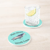 Mehr Fische arbeiten weniger Sandstein Untersetzer (Seite)