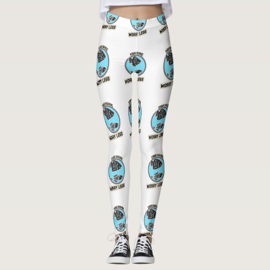 Mehr Fischen Weniger Sorgen Leggings (Vorderseite)