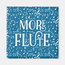 Mehr Flute - Blaue weiße Musik Magnet