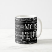 Mehr Flute Chalkboard - Schwarz-weiße Musik Kaffeetasse (VorderseiteRechts)