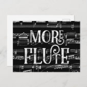 Mehr Flute Chalkboard - Schwarz-weiße Musik Postkarte (Vorne/Hinten)