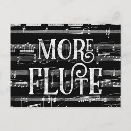 Mehr Flute Chalkboard - Schwarz-weiße Musik Postkarte