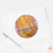 Mehr Folk-Gitarre spielen Runder Aufkleber (Umschlag)